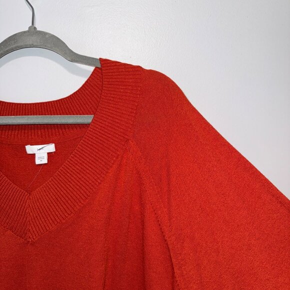 NWT Womens Red Orange Rust V-Neck Sweater 3X By JJill - Picture 2 of 4